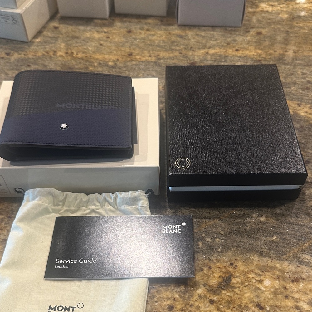 NWT Montblanc Black and Navy Wallet